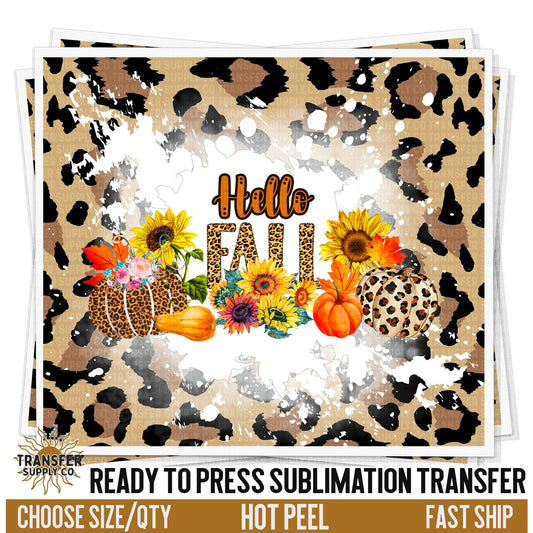 Hello Fall Sublimation Transfer | Sublimation Tumbler Wrap, Sublimation Tumbler Transfers, Ready to Press Sublimation Transfer