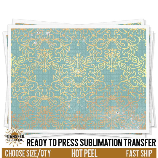 Damask Sublimation Transfer | Sublimation Tumbler Wrap, Sublimation Tumbler Transfers, Ready to Press Sublimation Transfer