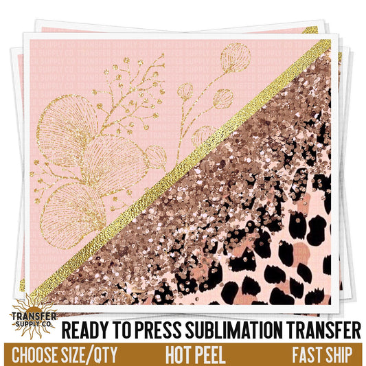 Pink Leopard Sublimation Transfer | Sublimation Tumbler Wrap, Sublimation Tumbler Transfers, Ready to Press Sublimation Transfer