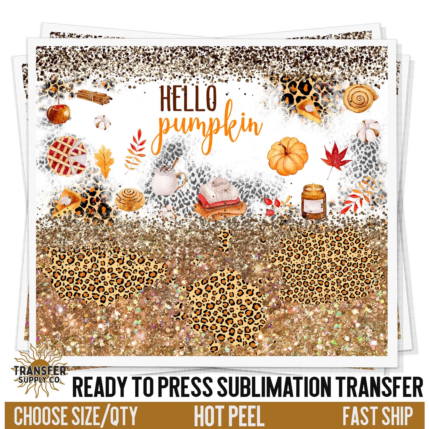 Hello Pumpkin Sublimation Transfer | Sublimation Tumbler Wrap, Sublimation Tumbler Transfers, Ready to Press Sublimation Transfer