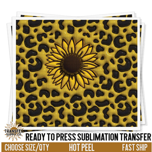 Sunflower 3D Puff Sublimation Transfer | Sublimation Tumbler Wraps, Sublimation Tumbler Transfers, Ready to Press Sublimation Transfer