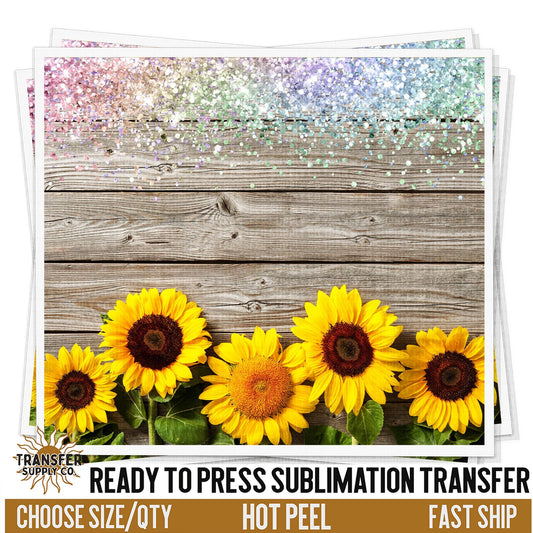 Glitter Sunflowers Sublimation Tumbler Wrap | Sublimation Tumbler Wraps, Sublimation Tumbler Transfers, Ready to Press Sublimation Transfer